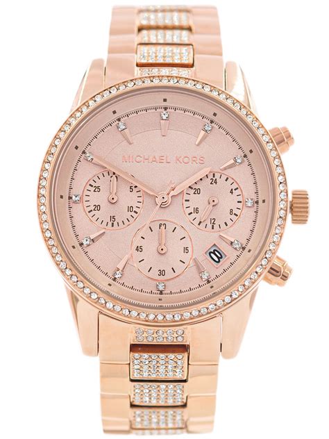 michael kors ritz chronograph watch stainless steel|mk6485.